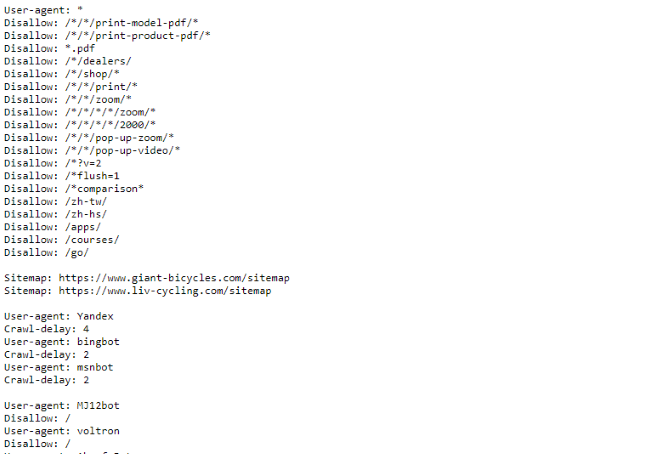 file robots.txt gigante