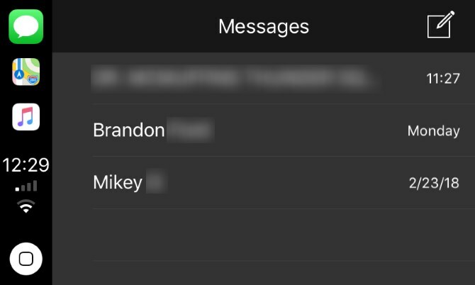 Messaggi Apple CarPlay