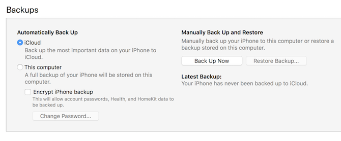 Backup di iTunes