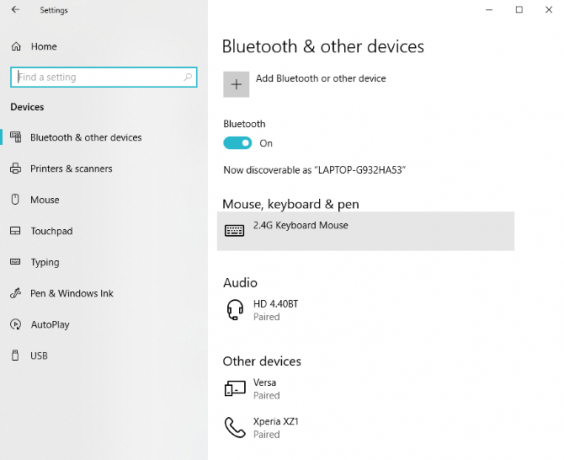 Impostazioni Bluetooth Windows 10