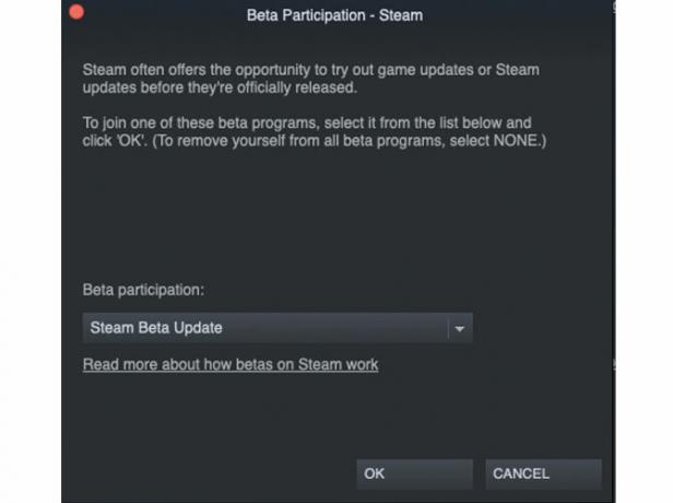 Un'immagine che mostra come aggiornare il client Steam per l'accesso alla riproduzione remota