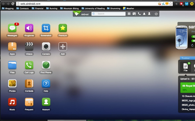 AirDroid-interfaccia web