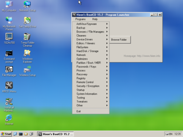 Hiren's Boot CD: il CD di avvio All-In-One per ogni esigenza HBCD Mini Windows XP 666x500