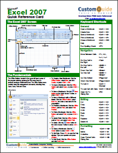 14 Application Cheat Sheets & Posters per programmi popolari excelcs