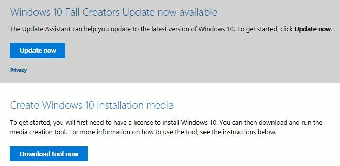 Installazione manuale di Windows 10