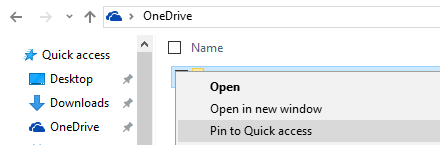 Esplora file di Windows 10 Pin ad accesso rapido