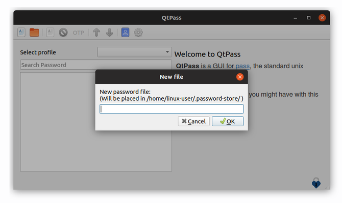 Gestore password QtPass su Ubuntu Linux