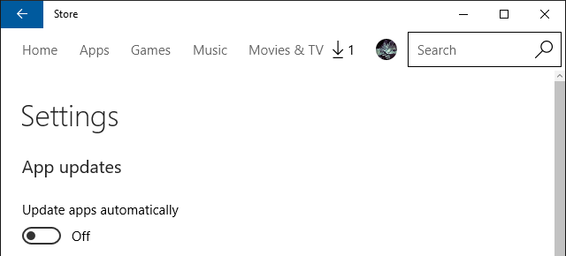Aggiornamenti automatici delle app di Windows Store