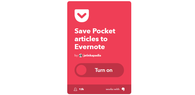 La guida IFTTT definitiva: usa lo strumento più potente del Web come un PocketToEvernote Pro 57IFTTT