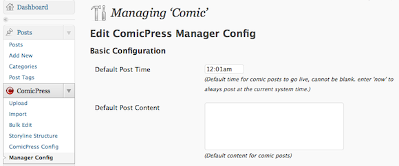 Come creare un webcomic basato su WordPress con ComicPress Schermata 2010 10 23 alle 17