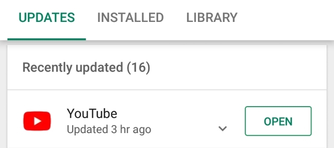 Aggiornamento di YouTube su Android