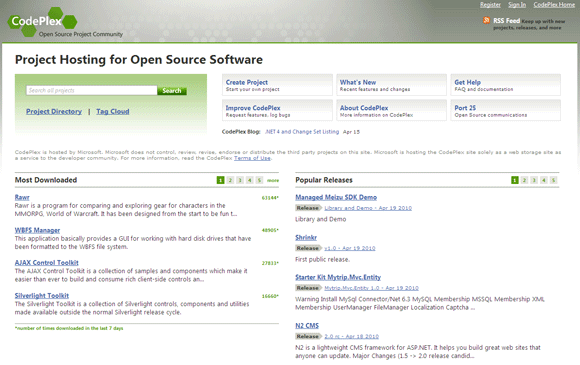 8 siti web per scoprire il buzz su Codeplex software open source