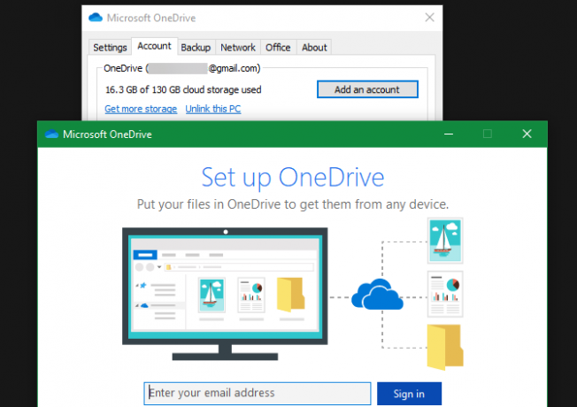 OneDrive Aggiungi nuovo account Windows