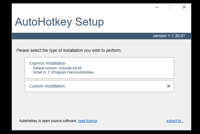 Programma di installazione di AutoHotkey