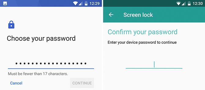 Schermata di blocco password Android