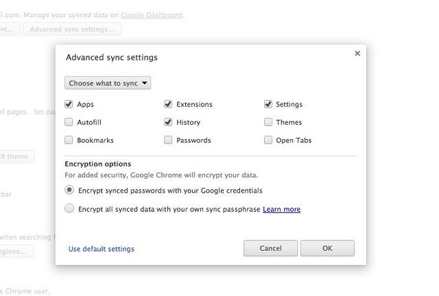 chrome-sync-settings