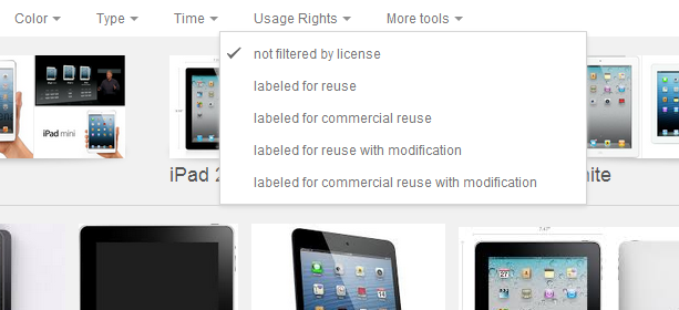 Trova immagini legali su Google con un nuovo filtro ipad cc