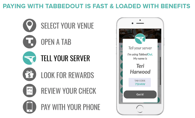 TabbedOut - app di pagamento mobile Android