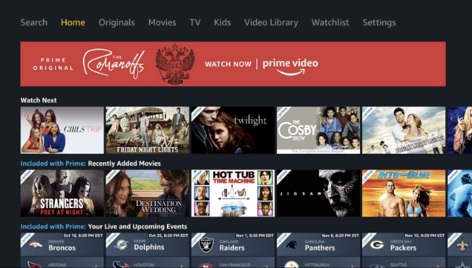 Principale app video Amazon Prime