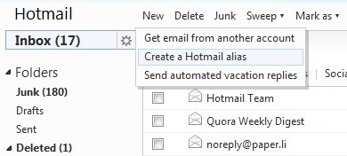 Esegui facilmente una revisione completa della posta in arrivo di Hotmail e mantieni 14 alias