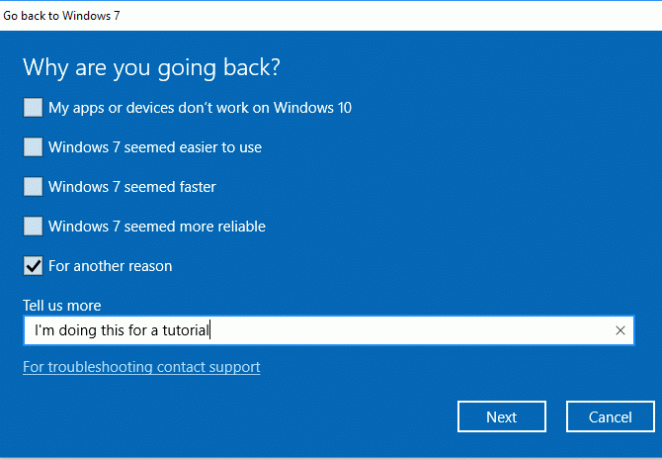 aggiornamento di Windows 10 downgrade di Windows 8 7 istruzioni