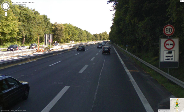 Autostrada di Google Maps Street View