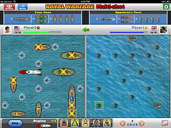 Naval Warfare Multi-Shot per iOS è Battleships per The Mobile Generation nw ipad2