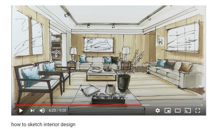 Corsi di sketch di Interior Design di YouTube online gratuiti