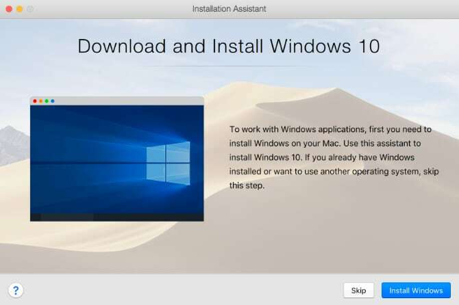 Parallels può scaricare Windows 10 per te