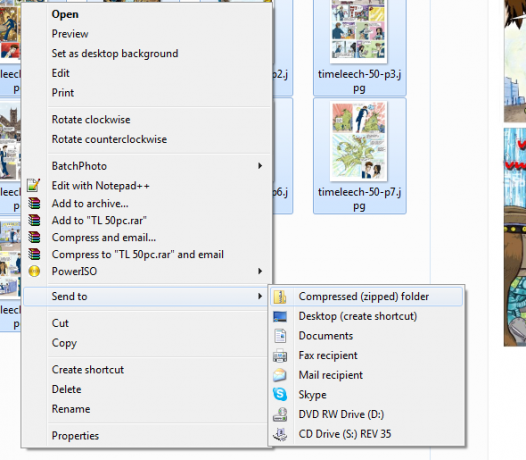 Creazione di un file ZIP in Windows 7