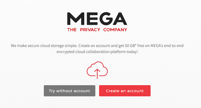 Questo utile sito Web è noto come Mega, un'azienda di cloud storage