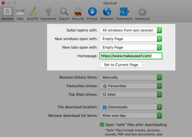 modifica il comportamento della scheda e della finestra nelle preferenze di Safari su Mac
