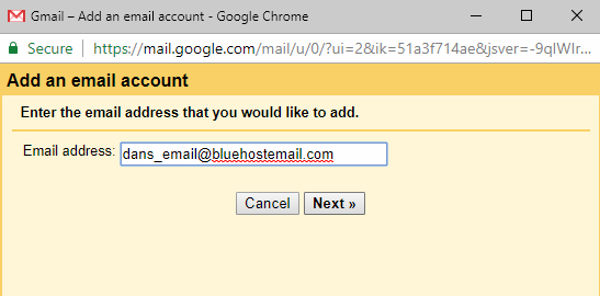 Aggiungi la posta Bluehost a Gmail