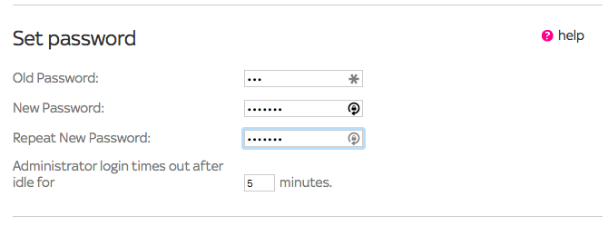 Impostazioni router Cambia password