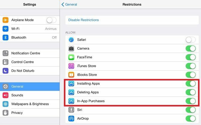 download menu restrizioni iOS evidenziato