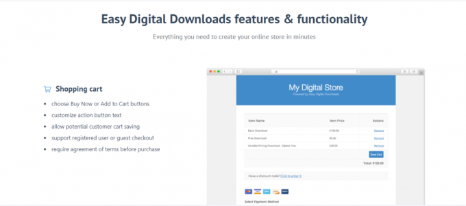 Facile piattaforma e-commerce per download digitali