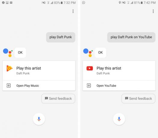 google assistant riproduci musica riproduci video