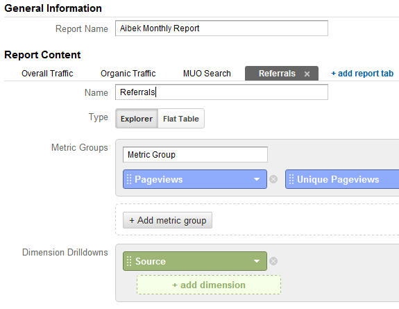 rapporti di google analytics