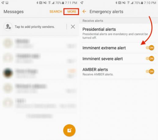 Come disabilitare gli avvisi di emergenza (AMBRA) sullo smartphone Android Android 562x500