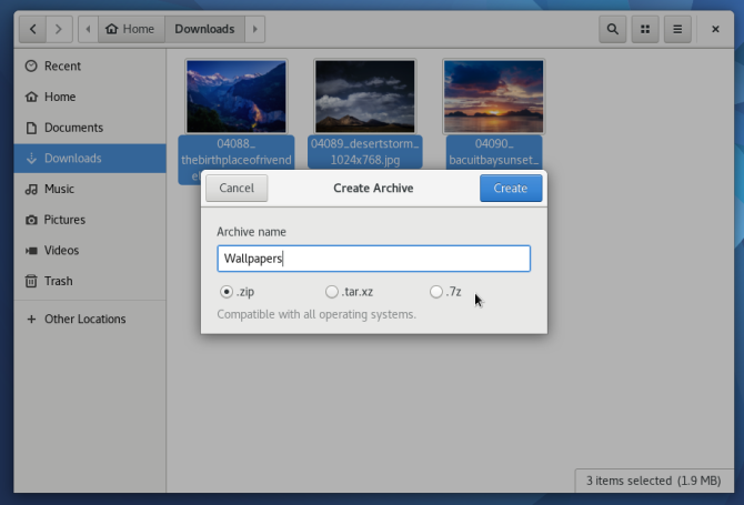 nuovo fedora 25 comprimere