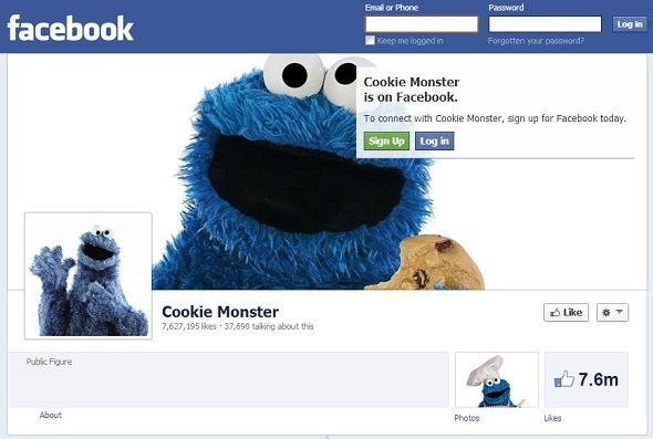 10 personaggi immaginari che sono follemente popolari su Facebook mostro cookie di Facebook