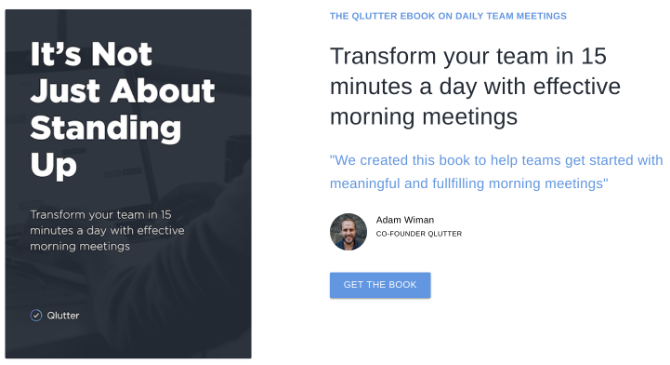 L'ebook gratuito di Qlutter insegna come organizzare riunioni mattutine quotidiane