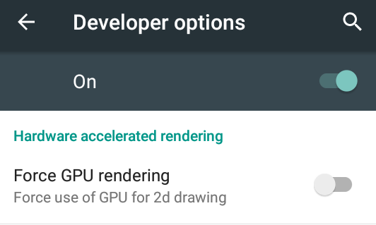 Rendering GPU Android Force 2D