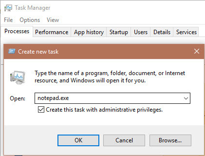 Task-Manager Run-as-Admin