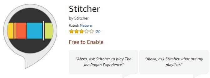 Stitcher per podcast con eco amazon