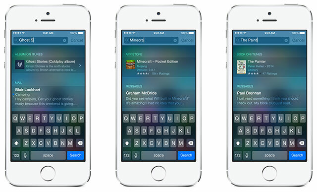 Novità di iOS 8 riflettore