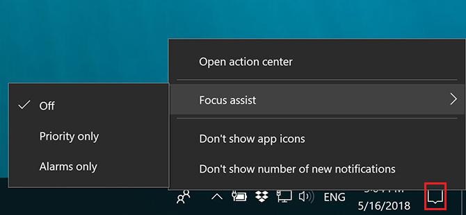 Come utilizzare Focus Assist di Windows (precedentemente silenzioso) Focus Assist 2