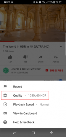 Google avvia l'implementazione principale di YouTube HDR per l'app mobile Android App YouTube 1080pHDR