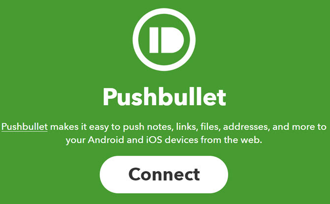 Pushbullet si collega con IFTTT