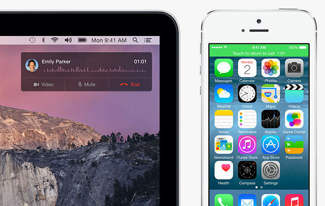 Novità di iOS 8 chiamata mac